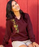 Botanical Falls - Pomegranate Dyed Long Sleeve Lightweight Pullover