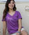 Raiatea - Violet Short Sleeve Pima V-Neck T-Shirt