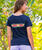 Plumeria Haku - Navy Short Sleeve Scoop Neck T-Shirt