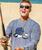 B. Kliban Ice Fishing Cat - Crater Dyed® Long Sleeve Crewneck T-Shirt