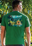 Tropical Watercolor Sail - Wintergreen Dyed Short Sleeve Crewneck T-Shirt