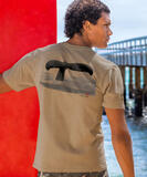 Wyland® Whale Tail Brushed - Kona Coffee Dyed Short Sleeve Crewneck T-Shirt