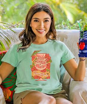 Good Mood Happy Hour - Key Lime Dyed Short Sleeve Crewneck T-Shirt