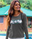 Blackberry Band - Gray Heather Long Sleeve Harmony Hooded T