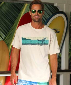 Whale Watch Panoramic - Coconut Dyed Short Sleeve Crewneck T-Shirt