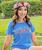 Tranquil Lotus - Blue Hawaii Dyed Short Sleeve Scoop Neck T-Shirt