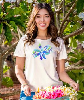 Waikane Dream - Coconut Dyed Short Sleeve Scoop Neck T-Shirt