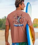 Marlin Repeat Fish - Chile Dyed Short Sleeve Crewneck T-Shirt