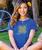 Elegant Quilt - Sapphire Short Sleeve Scoop Neck T-Shirt