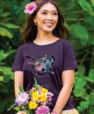B. Kliban Sugar Plum Cats - Blackberry Dyed Short Sleeve Scoop Neck T-Shirt
