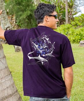 Tribal Mano Types - Blackberry Dyed Short Sleeve Crewneck T-Shirt