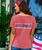 American Floral Band - Paradise Red Dyed Short Sleeve Scoop Neck T-Shirt