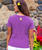 Plumeria Breeze - Violet Short Sleeve Pima V-Neck T-Shirt