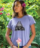 B. Kliban Yoga Cat - Lavender Dyed Short Sleeve Crewneck T-Shirt