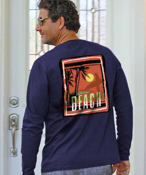The Beach - Indigo Long Sleeve Pima T-Shirt