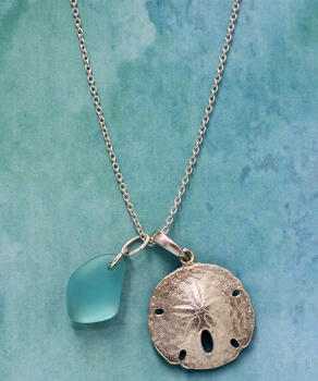 Wyland&reg; Sand Dollar w/Glass Bead - Necklace