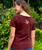 Pomegranate Blooms - Pomegranate Dyed Short Sleeve Scoop Neck T-Shirt