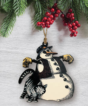B. Kliban Purrrfect Snowman - Maplewood Ornament