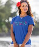 Hawaiian Whimsy - Sapphire Short Sleeve Crewneck T-Shirt