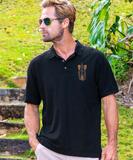 Canoe Hoe - Black Short Sleeve Pique' Polo Shirt
