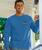 USA Eagle Flag - Blue Hawaii Dyed Long Sleeve Crewneck T-Shirt
