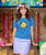 Plumeria Circle - Blue Hawaii Dyed Short Sleeve Scoop Neck T-Shirt