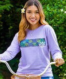 Natalia Nature Walk - Lavender Dyed Long Sleeve Crewneck T-Shirt
