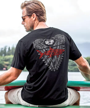 Discovery Channel Tribal Shark Week Tooth - Jet Black Short Sleeve Pima T-Shirt