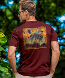 Fall Mountain - Pomegranate Dyed Short Sleeve Crewneck T-Shirt