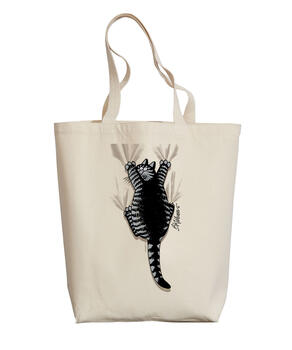 B. Kliban Clinging Cat - Natural Weekend Tote