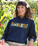 Cinnamon Melody - Navy Long Sleeve Lightweight Pullover