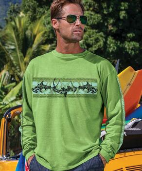 Tri Mano Band - Kiwi Dyed Long Sleeve Crewneck T-Shirt