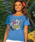 Aloha Seahorse - Blue Hawaii Dyed Short Sleeve Scoop Neck T-Shirt