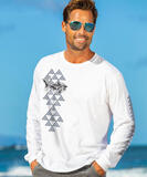 Mano A Mano Stripes - White Long Sleeve Crewneck T-Shirt