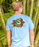 Retro Honu Surf - Blue Sky Short Sleeve Crewneck T-Shirt