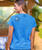 Batik Quilt Blend - Blue Hawaii Dyed Short Sleeve Crewneck T-Shirt