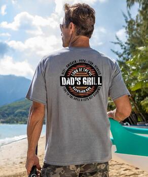 Dad's Grill BBQ - Crater Dyed&reg; Short Sleeve Crewneck T-Shirt