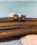Puravida Silver Sea Glass Turtle - Earrings