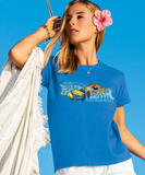 Humu Tribal - Blue Hawaii Dyed Short Sleeve Crewneck T-Shirt