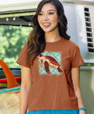 Sea Turtle Quilt - Cinnamon Dyed Short Sleeve Crewneck T-Shirt