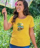 Tropical Canoe Paradise - Honey Dyed Short Sleeve Scoop Neck T-Shirt