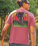 Discovery Channel Asian Elephant - Paradise Red Dyed Short Sleeve Crewneck T-Shirt