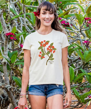 Plumeria Branch - Coconut Dyed Short Sleeve Crewneck T-Shirt