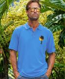 Summer Shade - Blue Hawaii Dyed Short Sleeve Pique' Polo Shirt