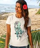 Hibiscus Octopus - Coconut Dyed Short Sleeve Crewneck T-Shirt