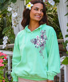 Sweet Blossoms - Key Lime Dyed Long Sleeve Lightweight Pullover