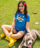 Hawaiian Humane Society Sky Dive - Blue Hawaii Dyed Short Sleeve Crewneck T-Shirt