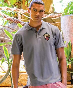 New Journey Badge - Crater Dyed® Short Sleeve Pique' Polo Shirt