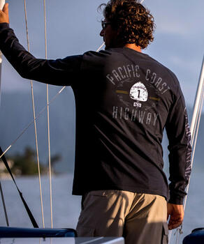 Pacific Coast Highway - Black Long Sleeve Crewneck T-Shirt