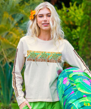 Manta Grace Band - Coconut Dyed Long Sleeve Crewneck T-Shirt